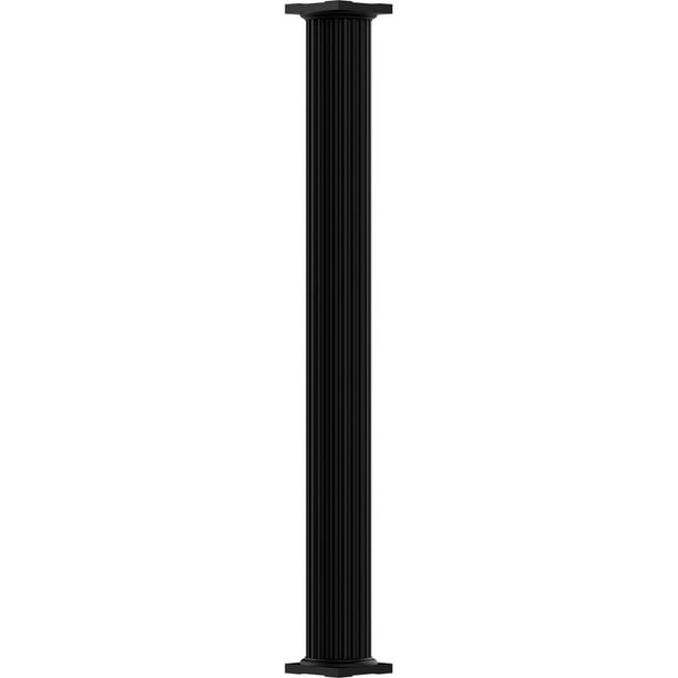 Fluted Non-Tapered Textured Brown Finish w// Capital /& Base AFCO EA0408INFSFTUTU 4 x 8 Endura-Aluminum Column Square Shaft For Post Wrap Installation